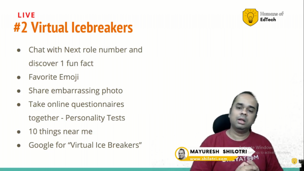 ICEBRAKERS- HOW TO MAKE ONLINE LEARNING EFFECTIVE