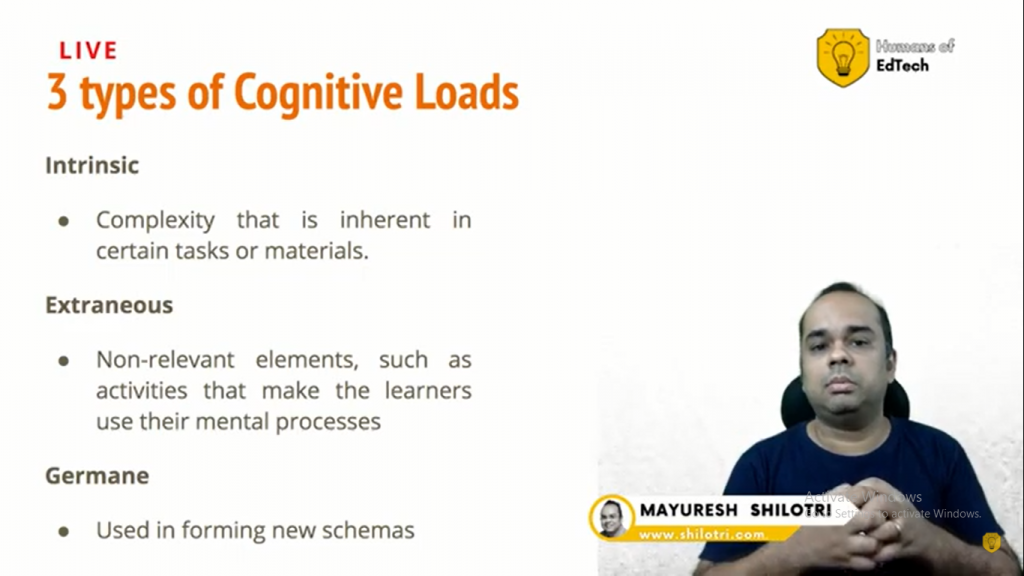 3 types of cognitive loads